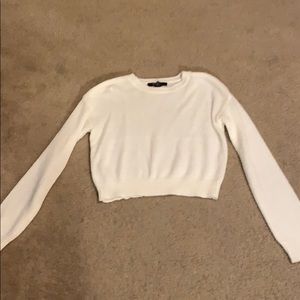 White Cropped Sweater
